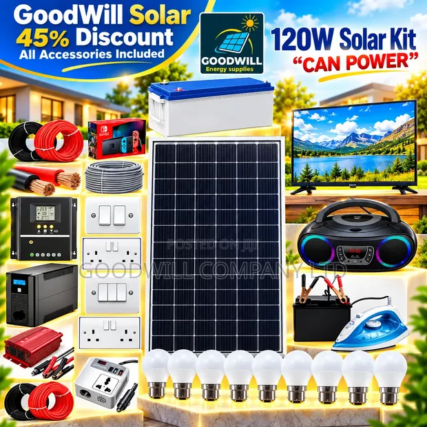 120W Clean Energy Solar System Full Kit - 1