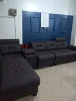L-Shape 5 Seater High Density Leather Sofa - 1