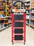 4-Step Foldable Ladder with Anti-Slip Wide Pedals & Safety Handrail - 1
