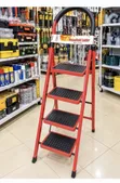 4-Step Foldable Ladder with Anti-Slip Wide Pedals & Safety Handrail - 3