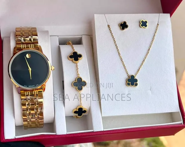 Movado Ladies Watch, Earrings, Necklace & Bangle Set - 1