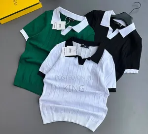 Sleeve Trim Design Knitted Shirt
