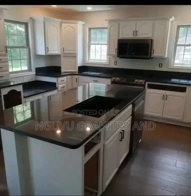 Black Galaxy Granite Kitchen Countertops - 1