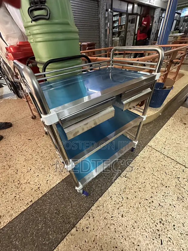 3 Shelf Trolley with Drawers - 1