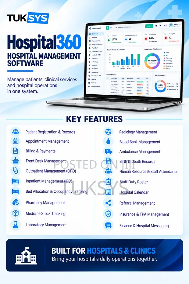 TUKSYS Hospital360 Management Software - 1
