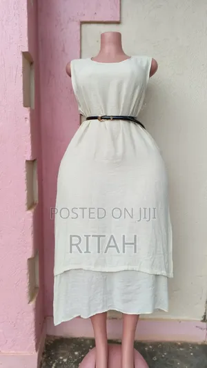 Elegant White Sleeveless Midi Dress