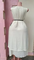 Elegant White Sleeveless Midi Dress - 2