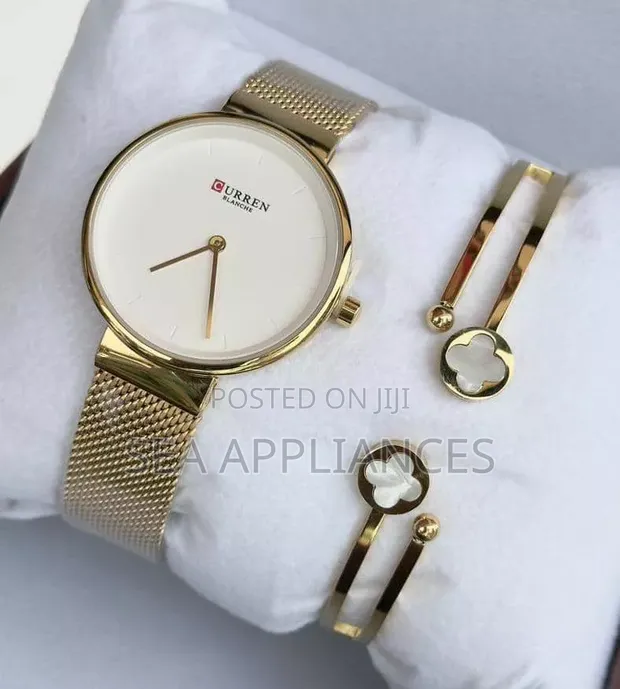Curren Gold and White Face Watch - 1
