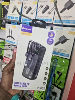 Power Bank 20,000mAh with Built-in Cables