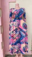 Elegant Multicolour Printed Long Dress - 1