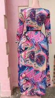 Elegant Multicolour Printed Long Dress - 2
