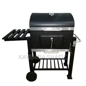 Heavy Duty Charcoal BBQ Grill Smoker Trolley with Side Storage