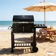 Heavy Duty Charcoal BBQ Grill Smoker Trolley with Side Storage - 3