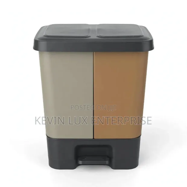 2-in-1 Dual Compartment Pedal Dust Bin - 1