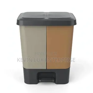 2-in-1 Dual Compartment Pedal Dust Bin