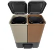 2-in-1 Dual Compartment Pedal Dust Bin - 2