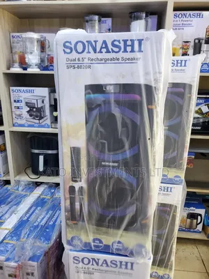 Sonashi SPS-8020R Dual 6.5-Inch Rechargeable Bluetooth Speaker