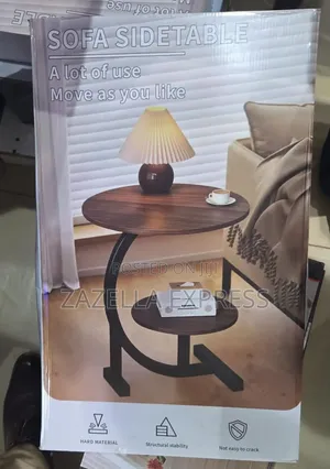 C-Shaped Sofa Side Table - 2 Layer
