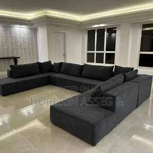 U-Shaped 7-Seater High-Density Fabric Sofa