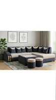 Simple L-Shape High Density Fabric Sofa - 2
