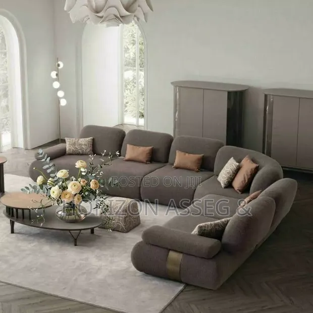 L-Shape 6 Seater Fabric Sofa - 1