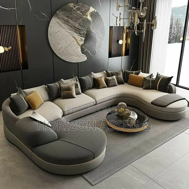 Simple L-Shape High Density Fabric Sofa - 1