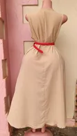 Elegant Beige Sleeveless Maxi Dress - 2
