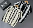Short-Sleeve Vertical-Striped Cuban Collar Shirts - 3