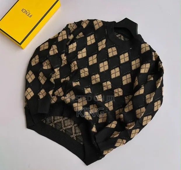 Light Brown Argyle Diamond Sweater - 1