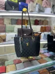 Dark Brown Louis Vuitton-Style Tote Bag - 1