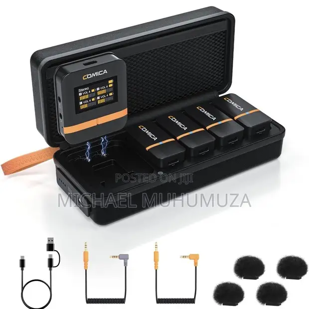 COMICA Vimo Q Wireless Lavalier Microphone - 4 Transmitters, 1 Receiver - 1