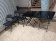 4 Chairs and 1 Foldable Glass Dining Table Set - 1