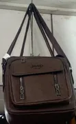 Brown PU Leather Men's Vertical Crossbody Bag - 1
