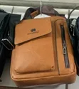 Brown PU Leather Men's Vertical Crossbody Bag - 2
