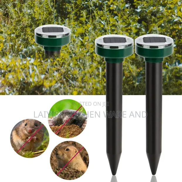 2-Piece Ultrasonic Animal Repeller with Sensor - 1