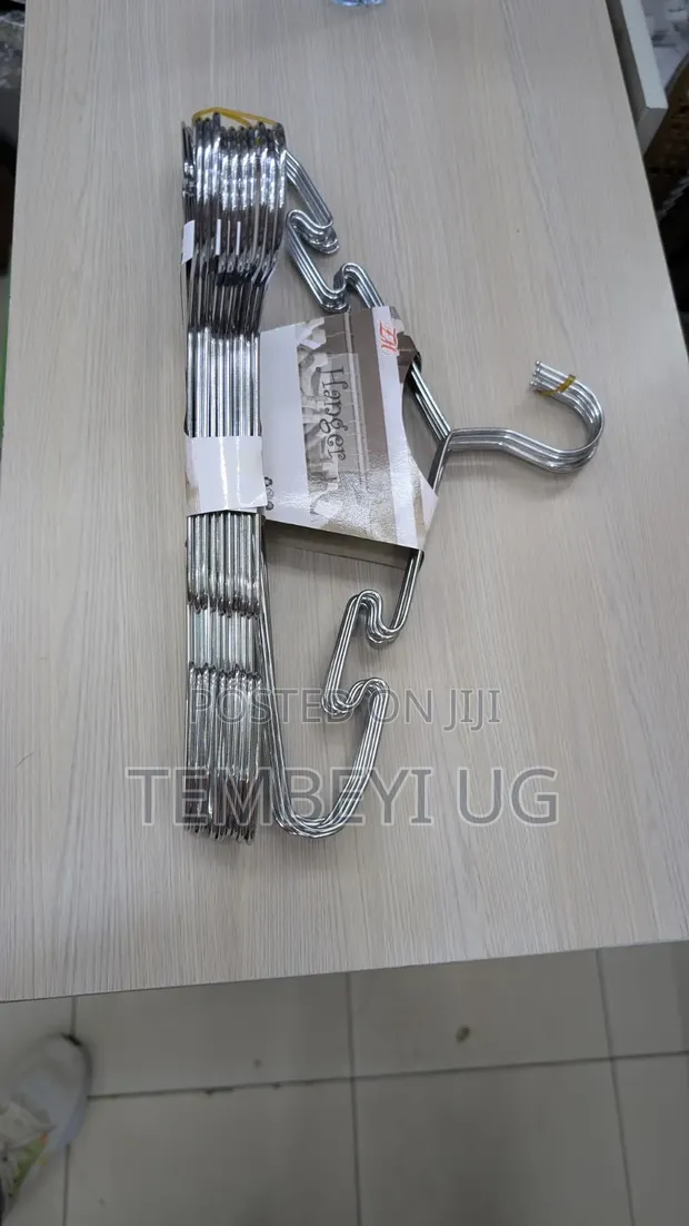 Set of 10 Strong Stainless Steel Hangers - 1