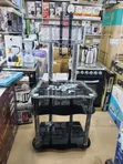 3 Tier Glass TV Stand with Mount - Black - 1