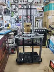 3 Tier Glass TV Stand with Mount - Black - 3