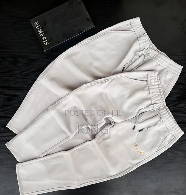 Cream-Colored Fleece Jogger Sweatpants - 1