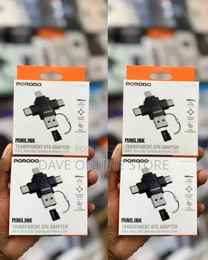 Porodo Minilink Transparent OTG Adapter (PDOTG50GY)