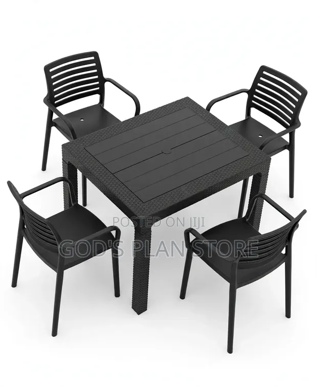 Brand New World Industries Plastic Dining Table and Chairs Set - 1