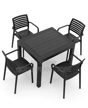 Brand New World Industries Plastic Dining Table and Chairs Set