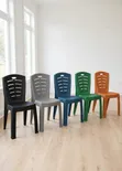 Stylish Stackable Plastic Dining Chairs (Black) - 1