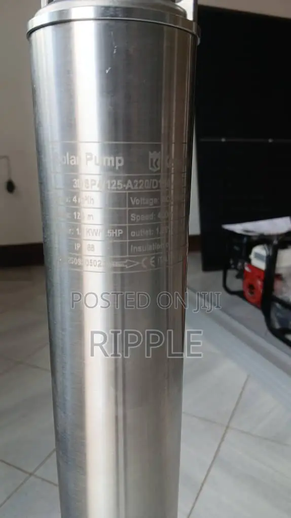1100W AC/DC Hybrid Solar Borehole Pump (125m Head, 4000l/h) - 1