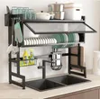 Multipurpose Over Sink Dish Drying Rack with Cutlery Holder - 1