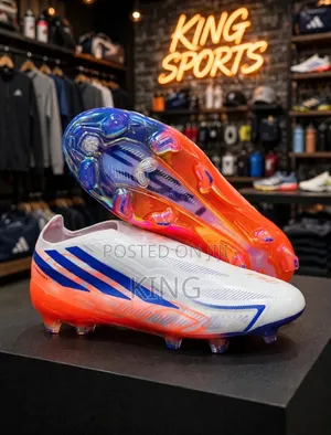 Adidas F50 Laceless Football Boots - White/Orange/Blue