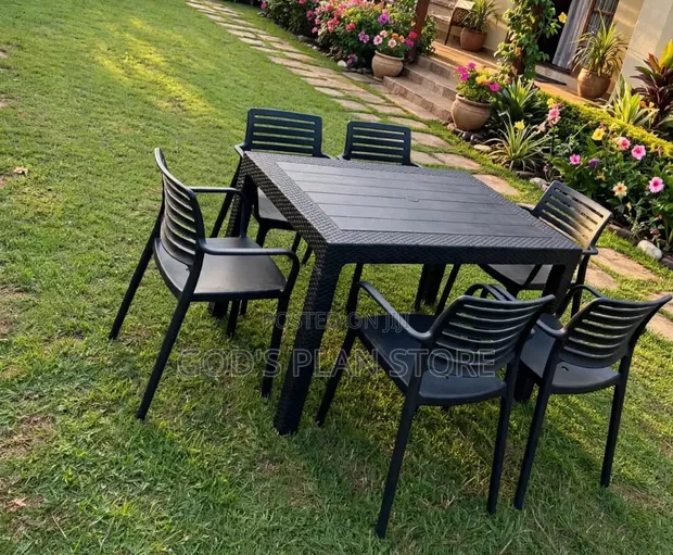 Plastic Dining Table and 4 Chairs - 1