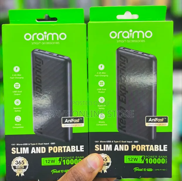 Oraimo Toast 10 / Toast 10 Play (OPB-P118D) 10,000mAh Power Bank - 1