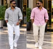 Long Sleeve Linen Dress Shirts - 5