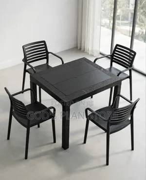 Courtyard Outdoor/Indoor Plastic Table and Chairs
